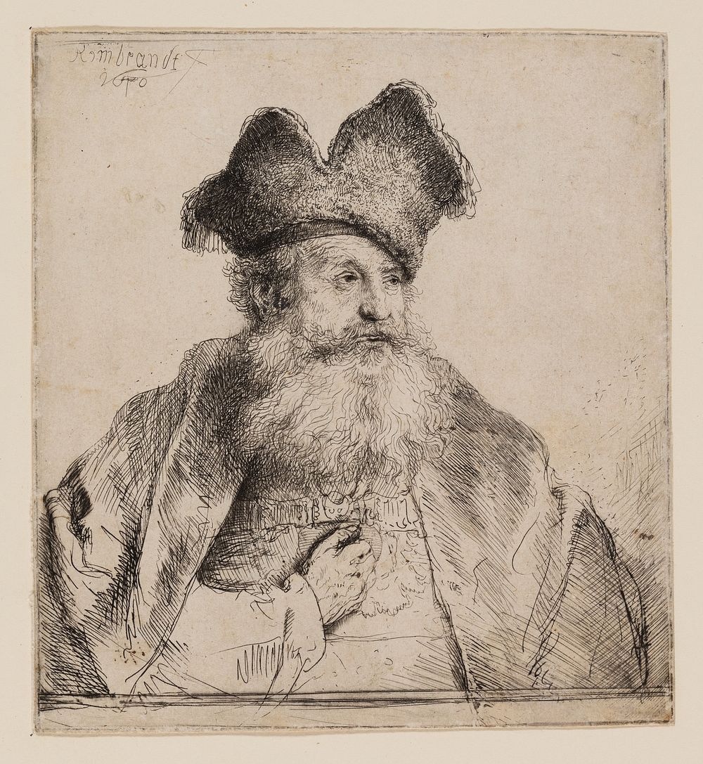 Old Man with a Divided Fur Cap by Rembrandt van Rijn