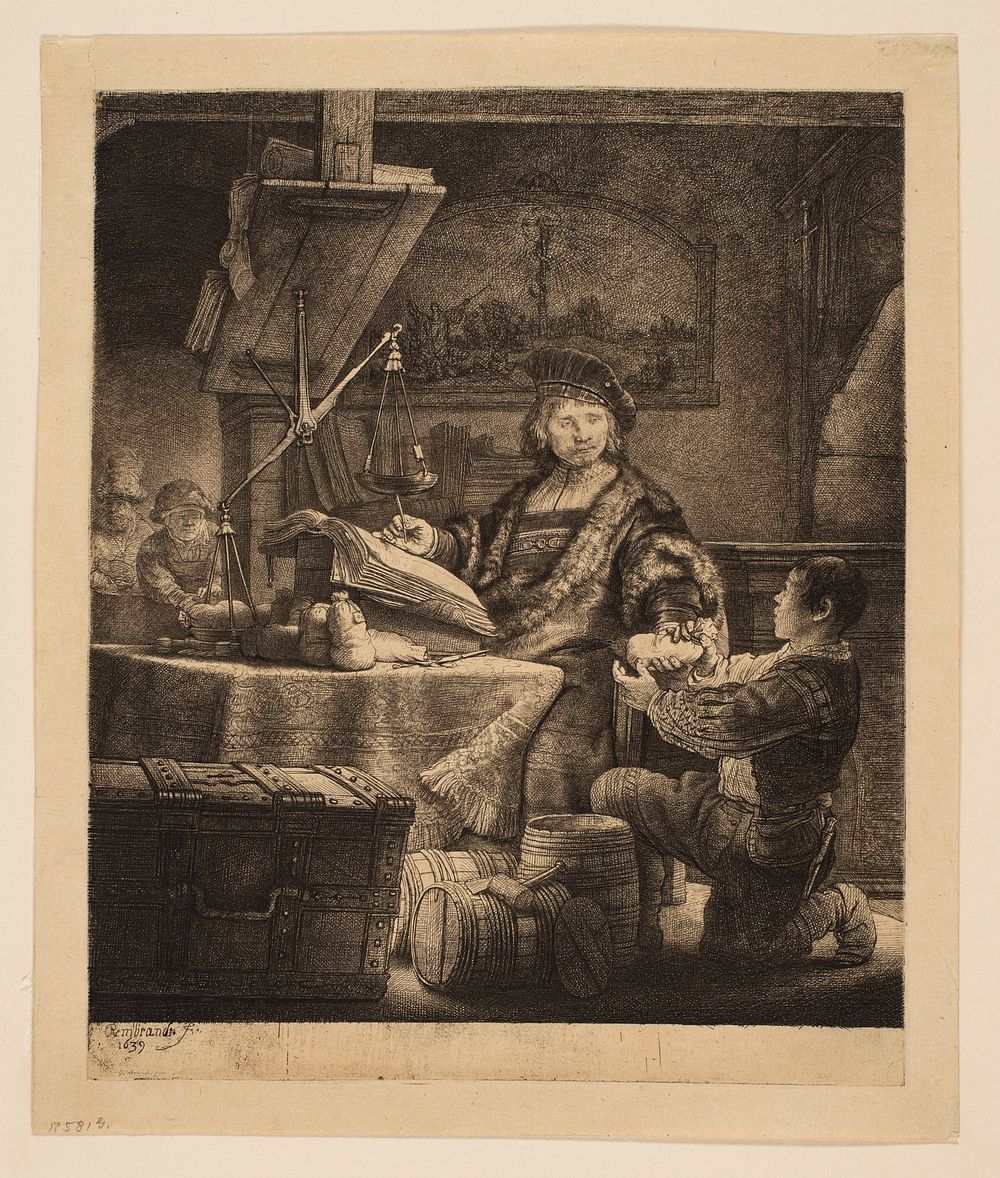 Jan Uytenbogaert, Receiver-General ("The Goldweighter") by Rembrandt van Rijn