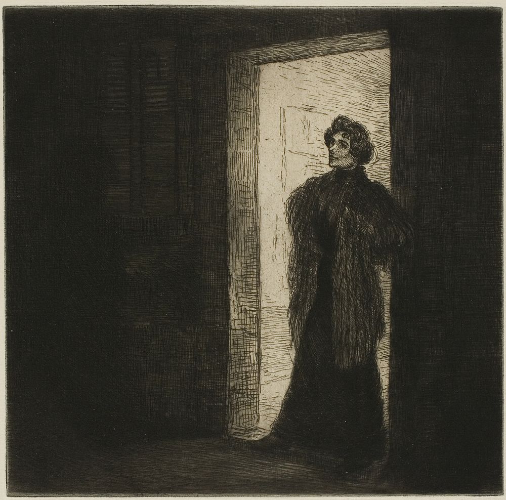 On the Threshold by Théophile-Alexandre Pierre Steinlen