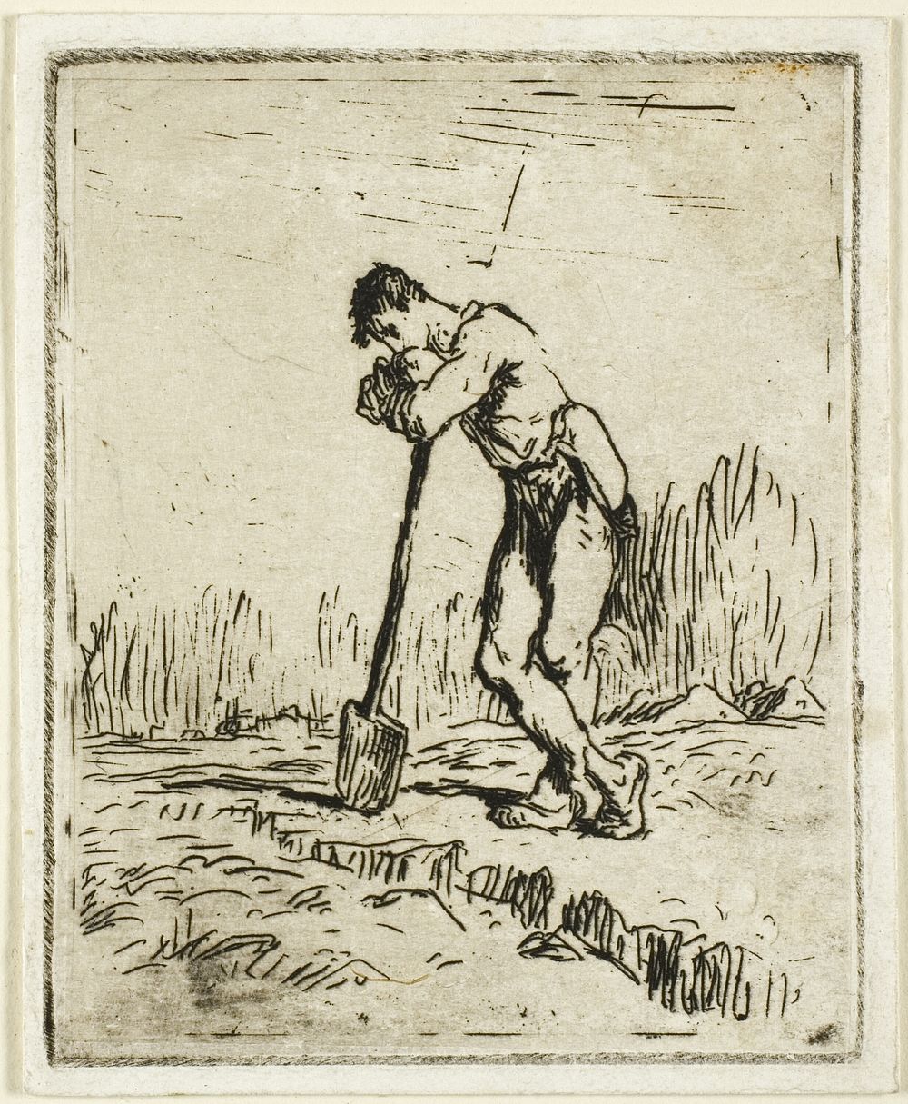 The Man Leaning on His Spade by Jean François Millet