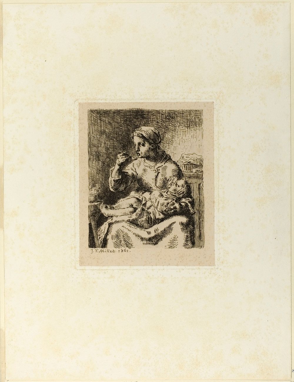 Woman Feeding Her Child by Jean François Millet