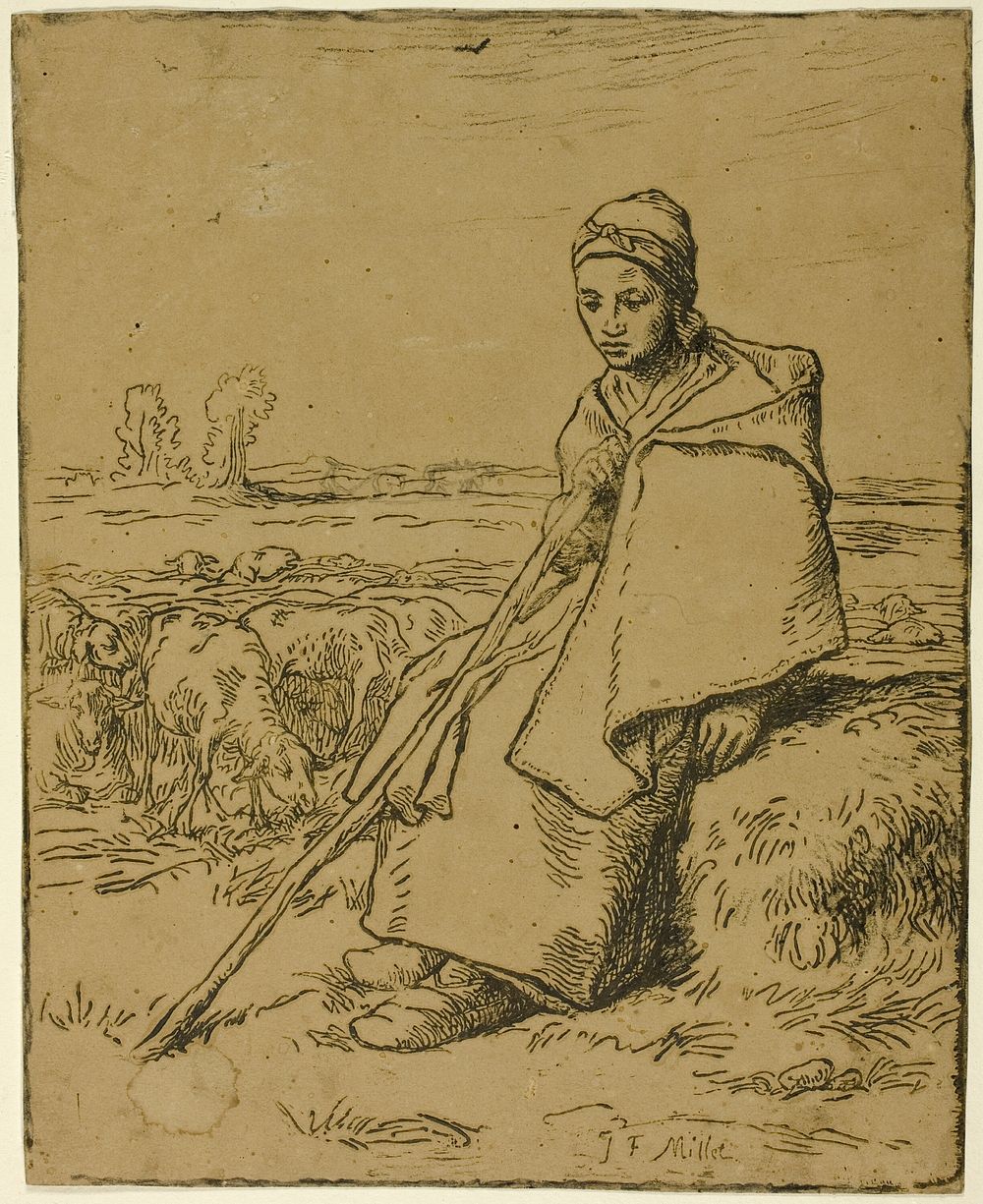 The Shepherdess by Jean François Millet