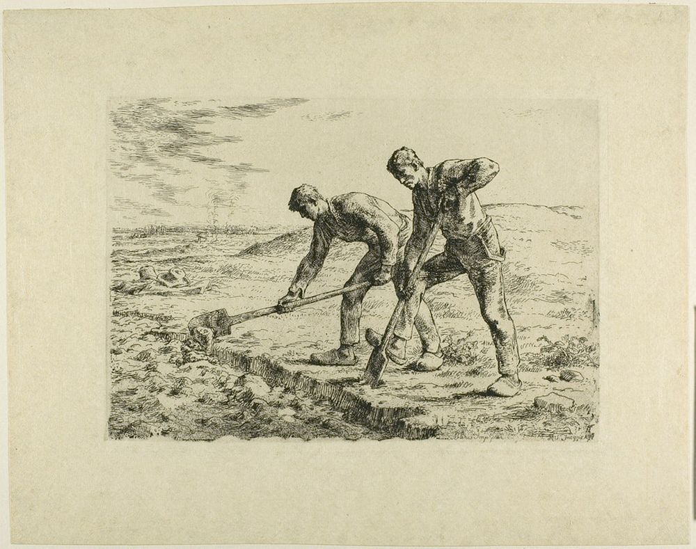 Two Men Digging by Jean François Millet