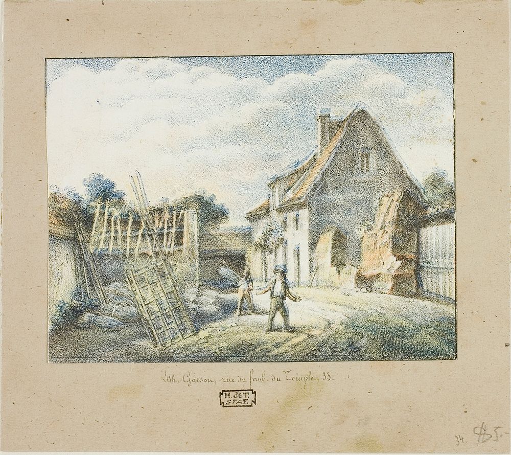 Village Scene by Victor-René Garson