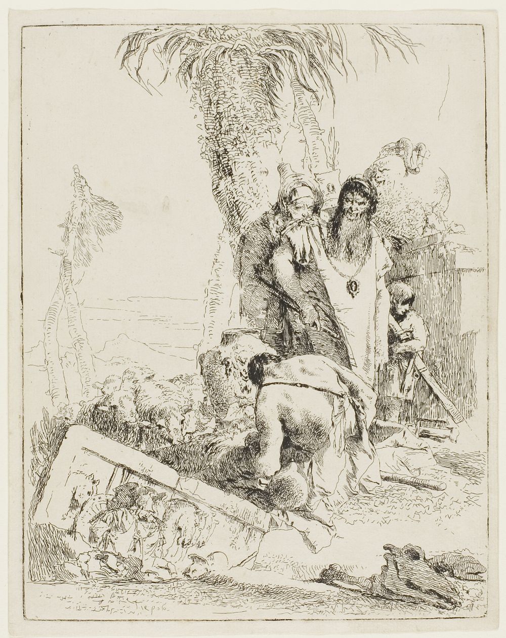 A Shepherd with Two Magicians, from Scherzi by Giambattista Tiepolo