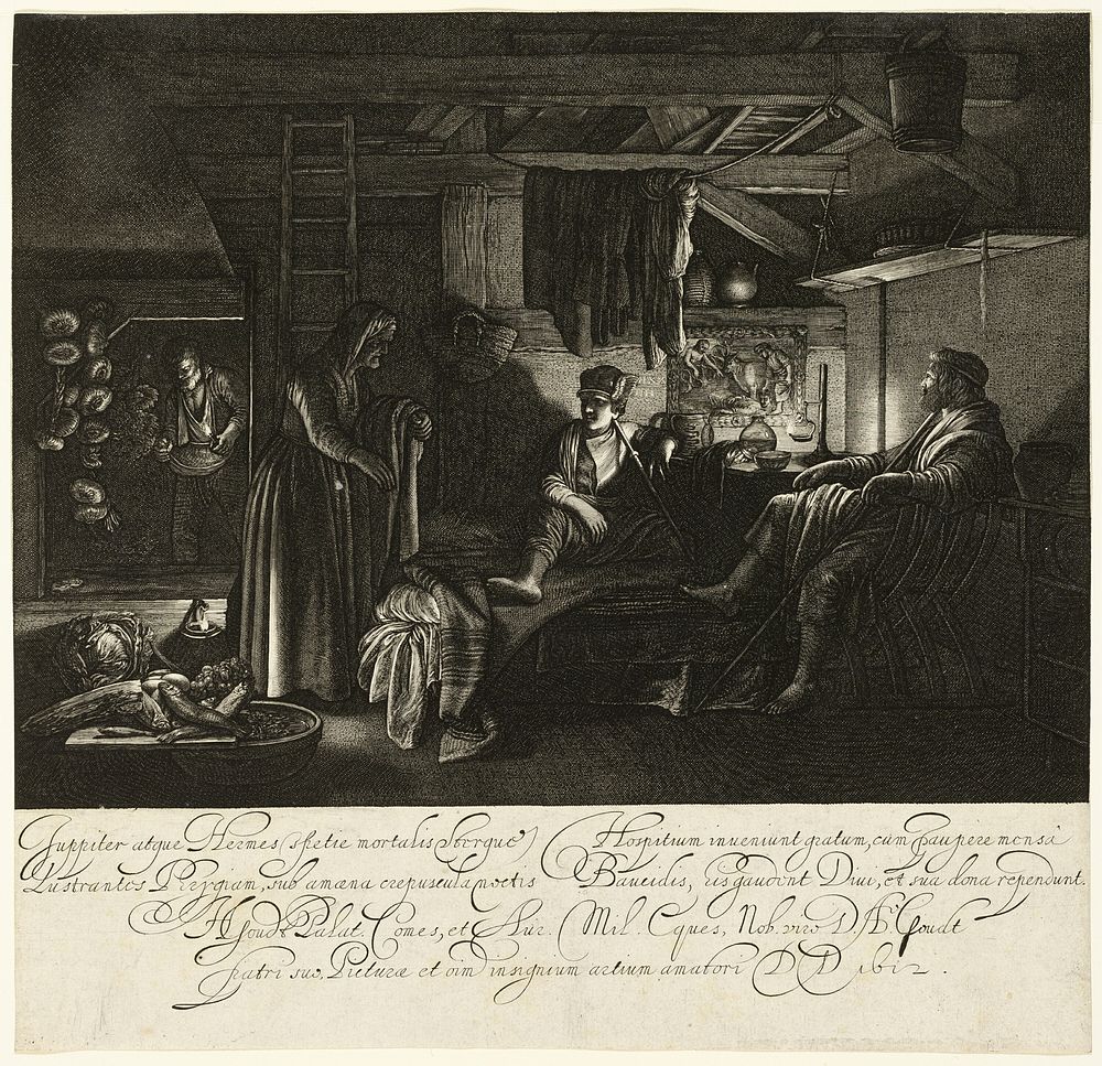 Jupiter and Mercury in the House of Philemon and Baucis by Hendric de Goudt