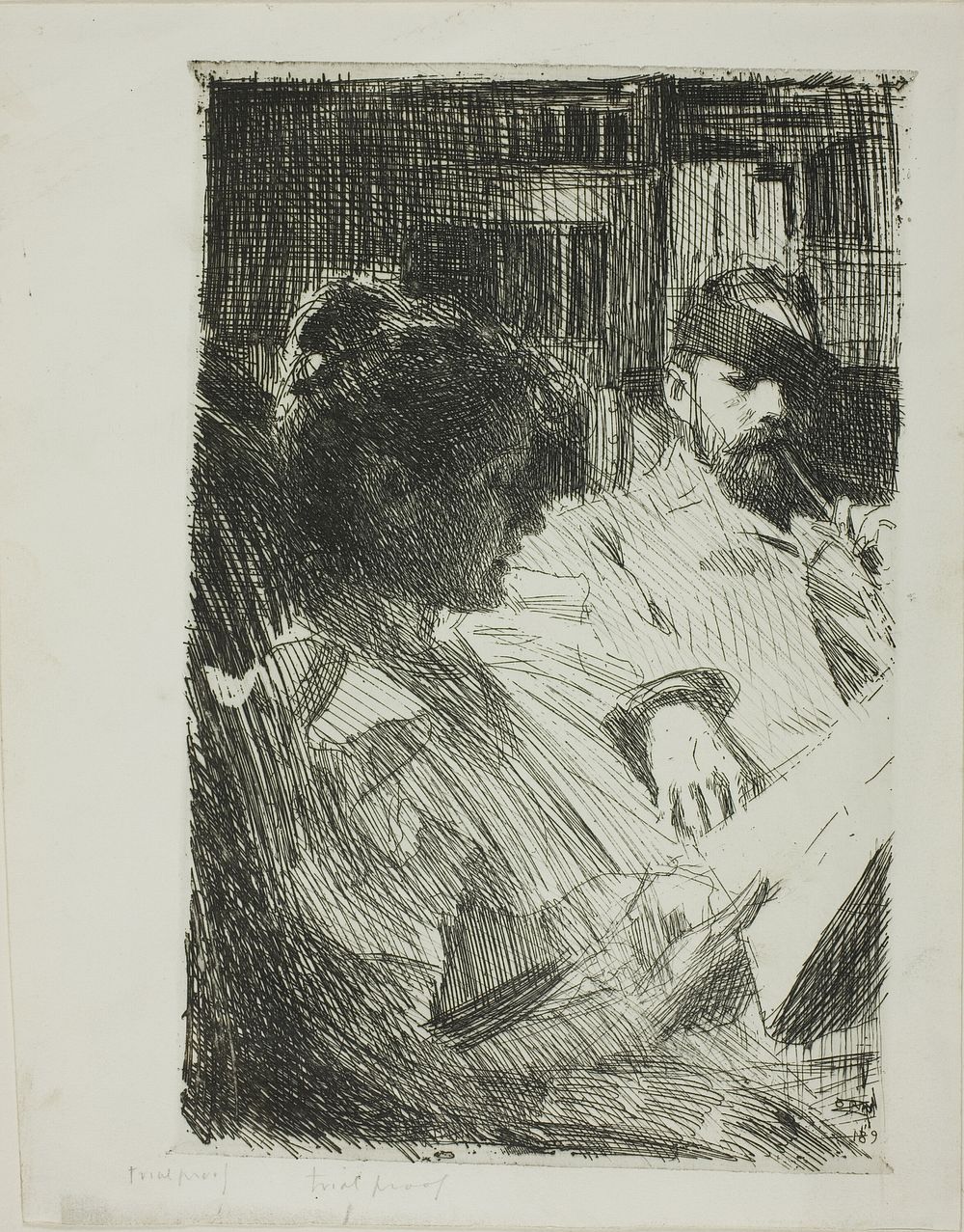 Reading (Mr. and Mrs. Ch. Deering) by Anders Zorn