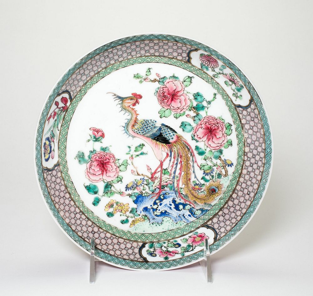 "Ruby-Back" Dish with Phoenix