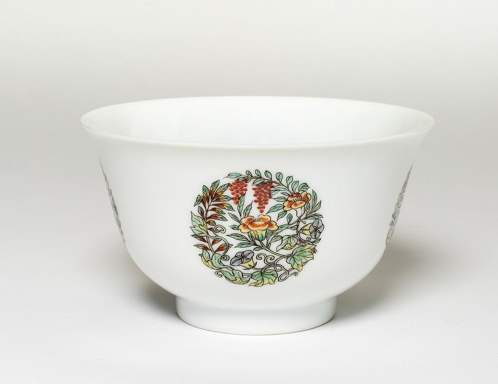 White-Glazed Bowl with Later Added Enamels