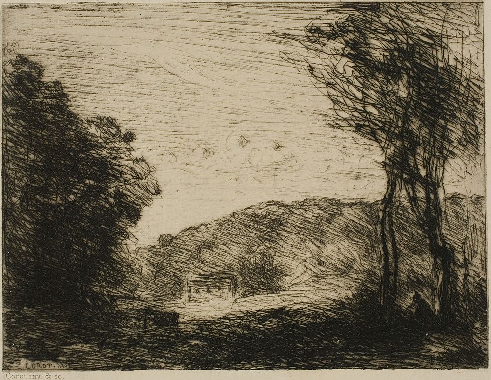 Wooded Countryside by Jean Baptiste Camille Corot