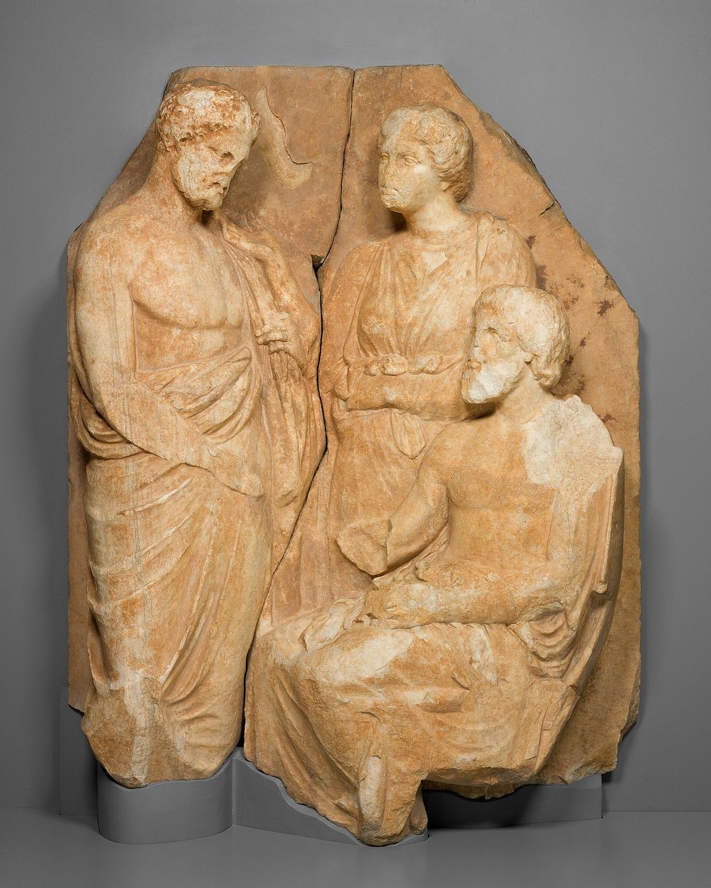 Fragment of a Funerary Naiskos (Monument in the Shape of a Temple) by Ancient Greek