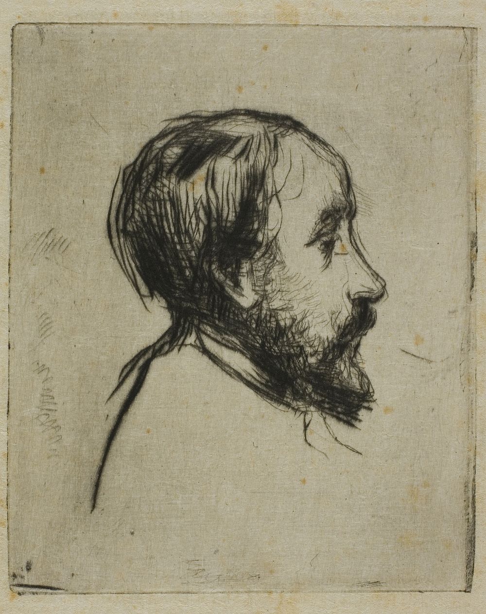 Profile Portrait of Degas by Marcellin Gilbert Desboutin
