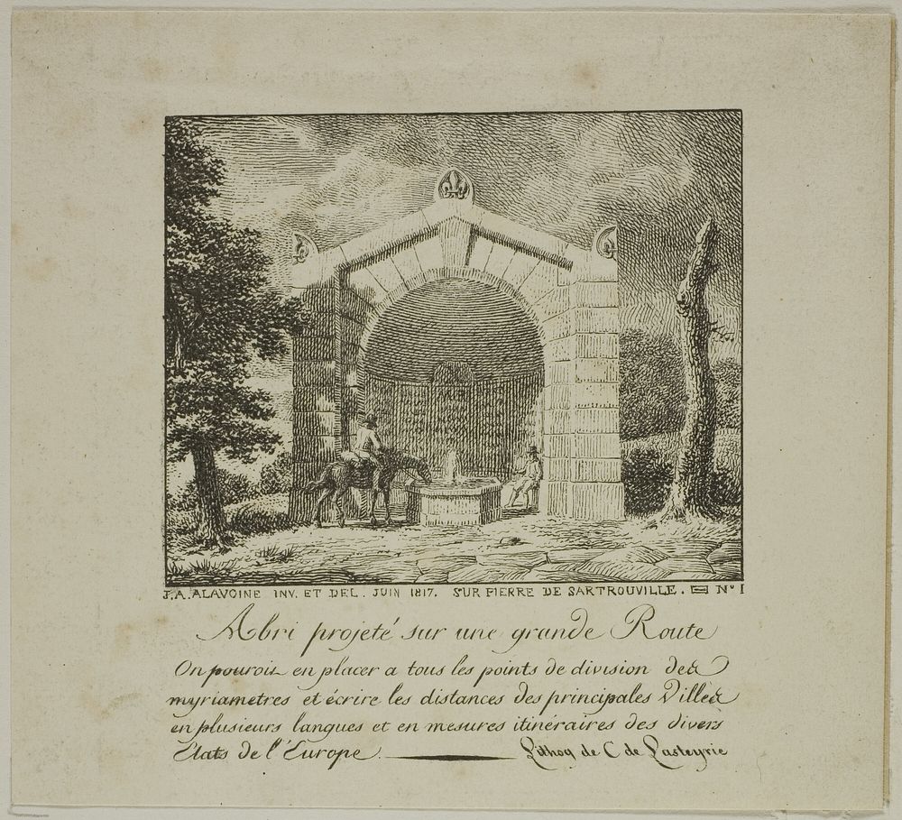 Project for a Shelter Along a Highway by Jean Antoine Alavoine