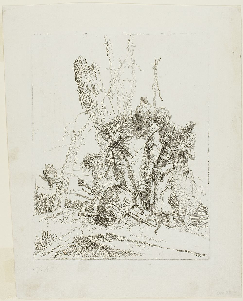 Two Astrologers and a Boy, from Scherzi by Giambattista Tiepolo