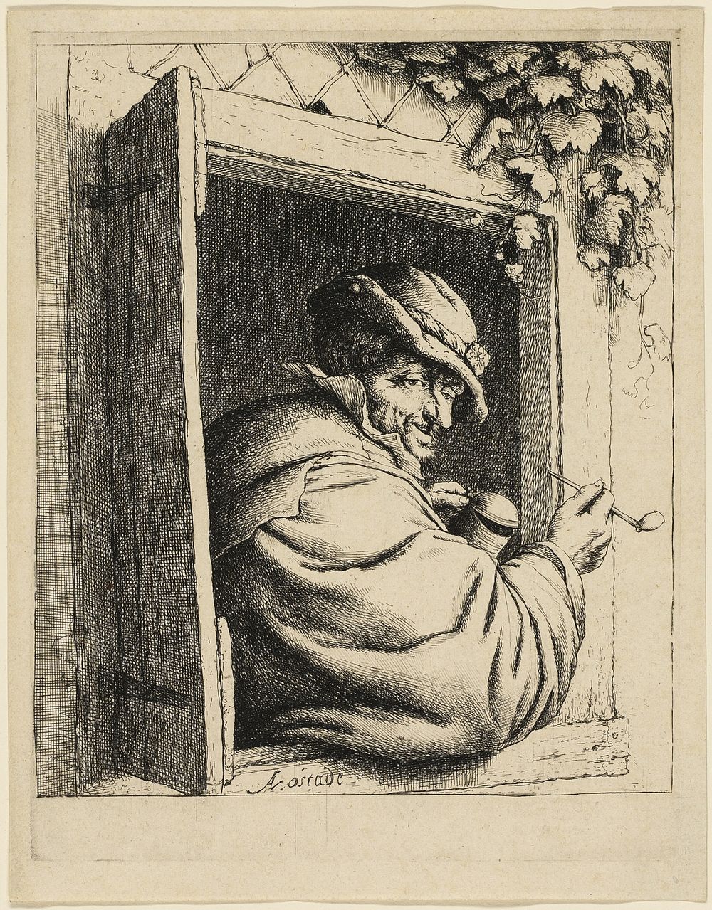 The Smoker at the Window by Adriaen van Ostade