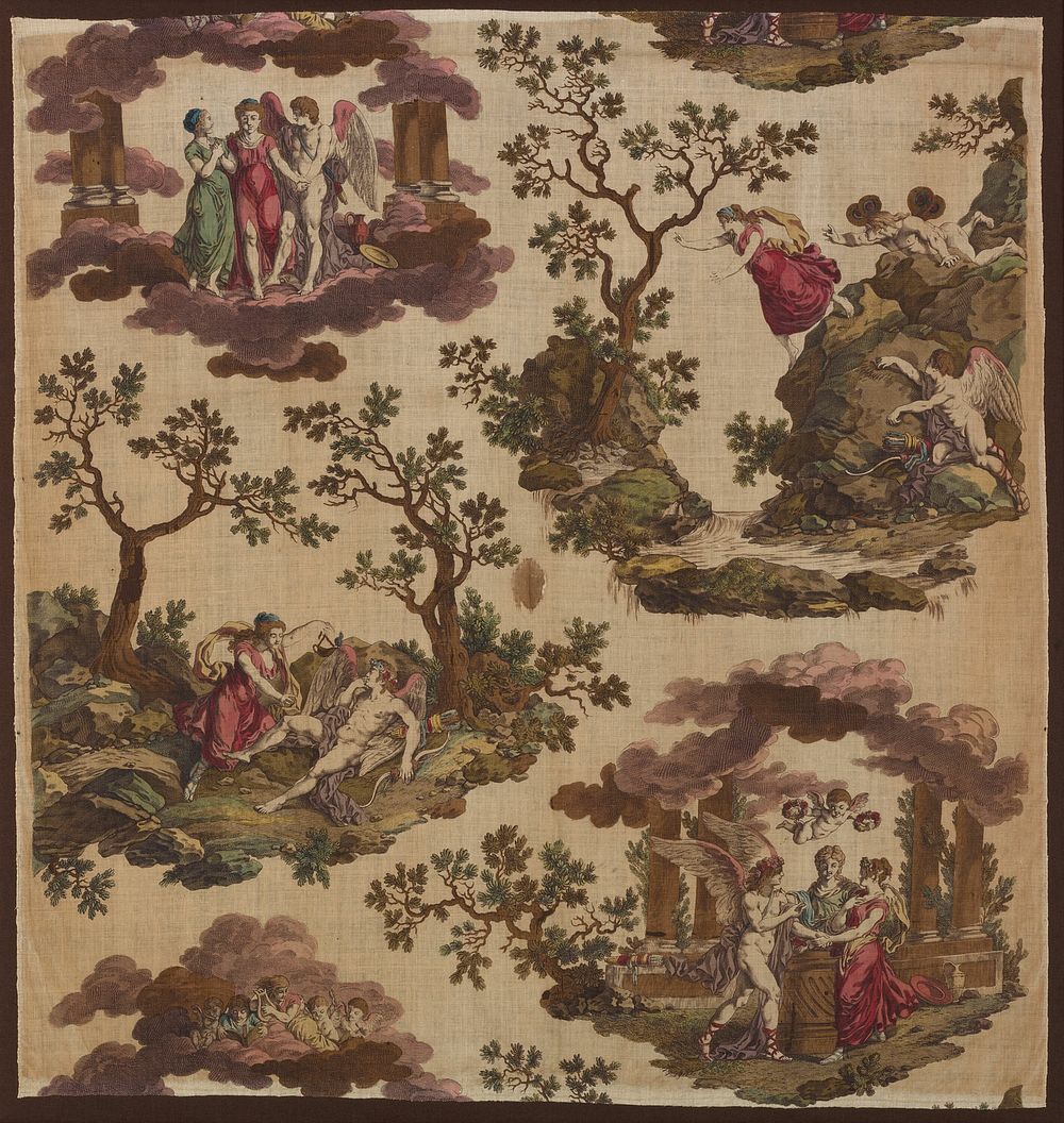 Psyche et L'Armour (The Story of Cupid and Psyche) (Furnishing Fabric) by Gorgerat Frères et Cie. (Manufacturer)