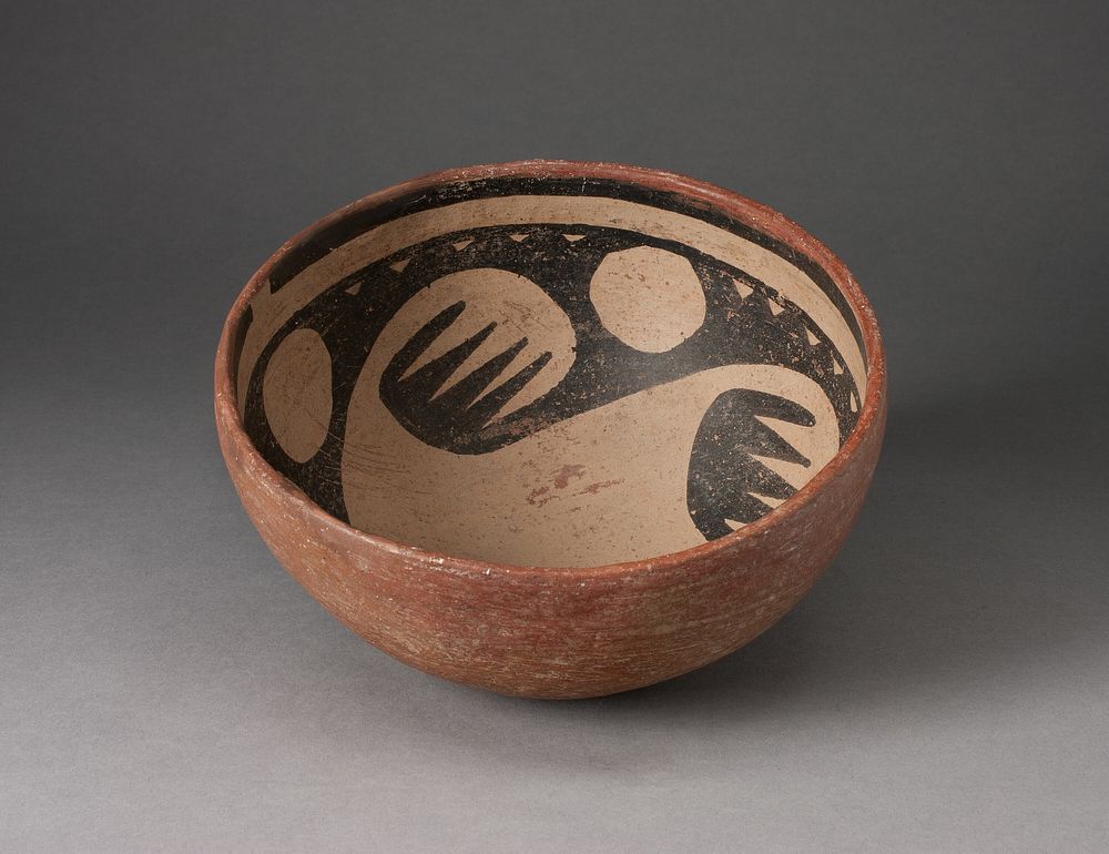 Miniature Bowl with Interior Bird-Wing Motif by Ancestral Pueblo (Anasazi)