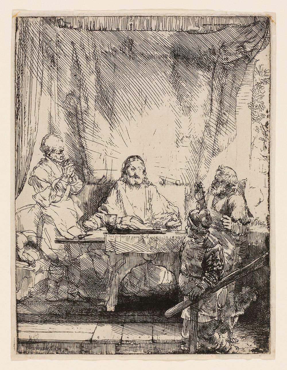 Christ at Emmaus: The Larger Plate by Rembrandt van Rijn