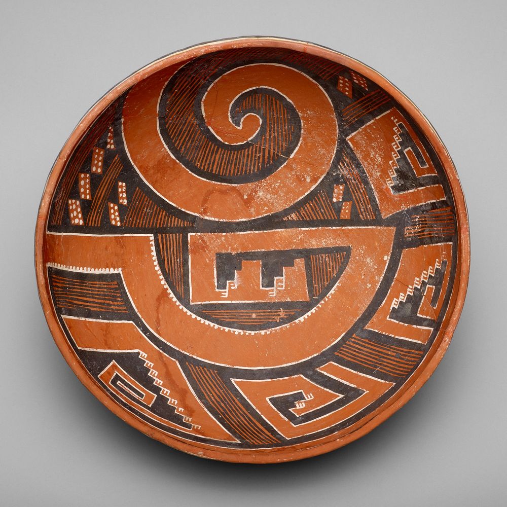 Polychrome Bowl with Abstract Geometric Motifs by Cibola