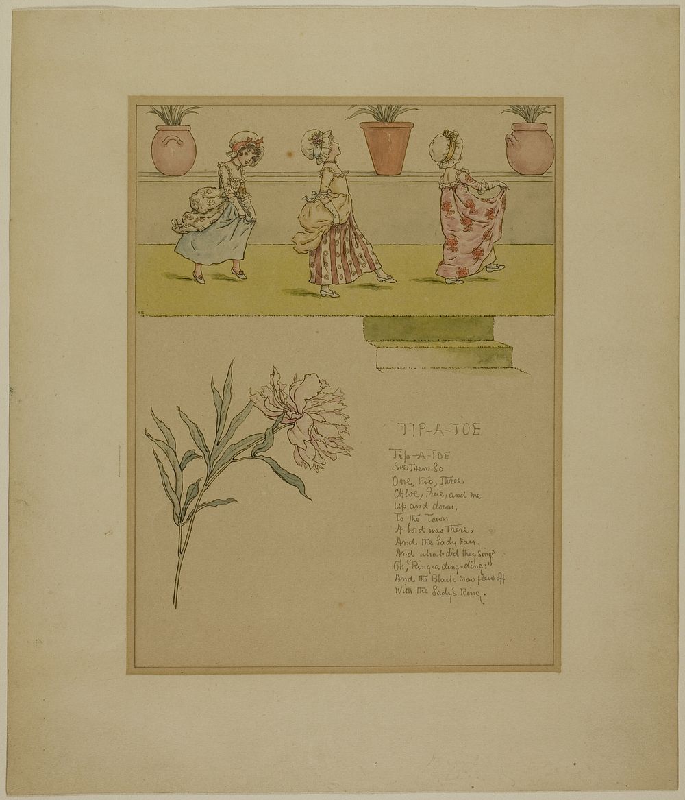 Study for Tip a Toe, from Marigold Garden by Kate Greenaway