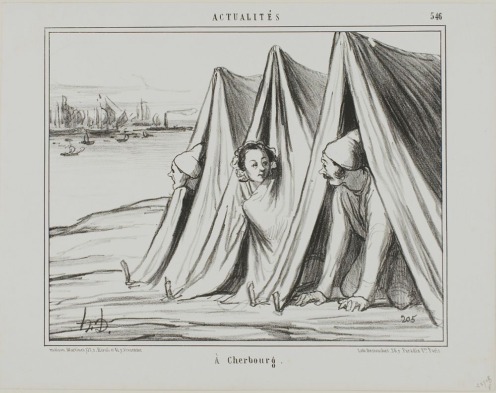 At Cherbourg, plate 546 from Actualités by Honoré-Victorin Daumier