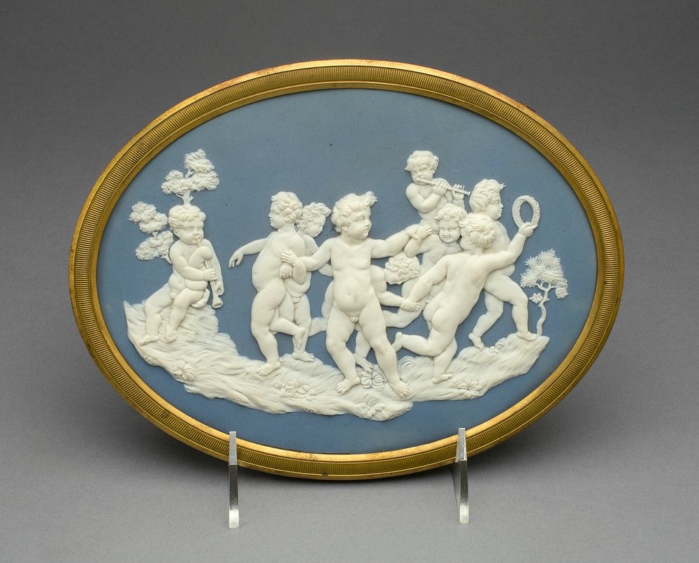 Plaque with Boys Playing by Wedgwood Manufactory (Manufacturer)