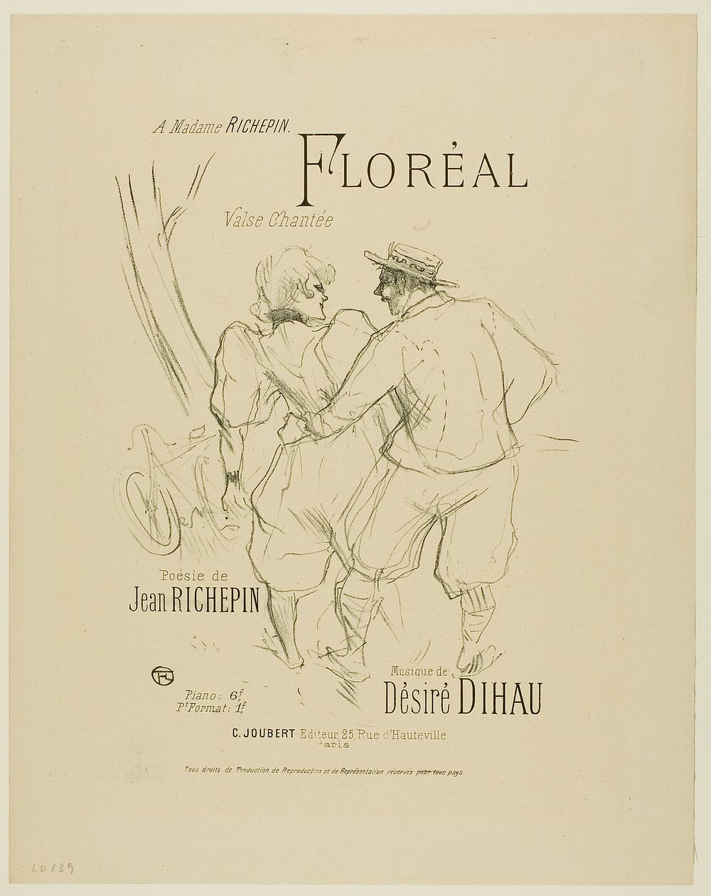 Floréal, from Mélodies de Désiré Dihau by Henri de Toulouse-Lautrec