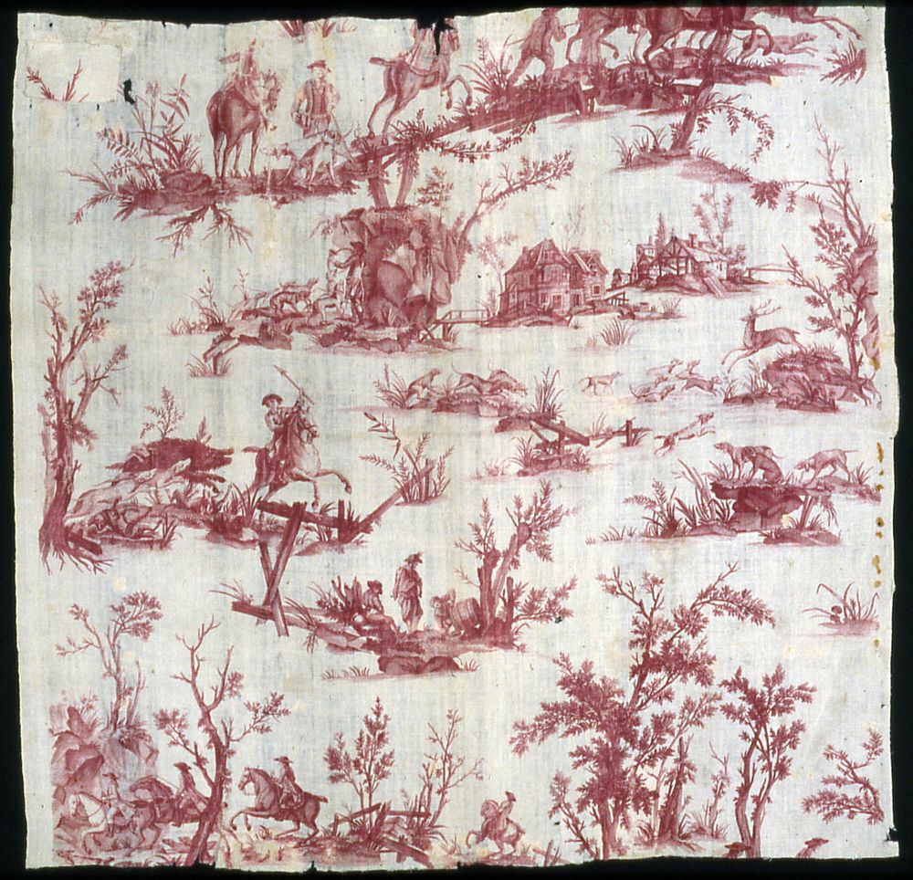 La Chasse au cerf et au sanglier (Furnishing Fabric) by Johann Elias Ridinger (Engraver)