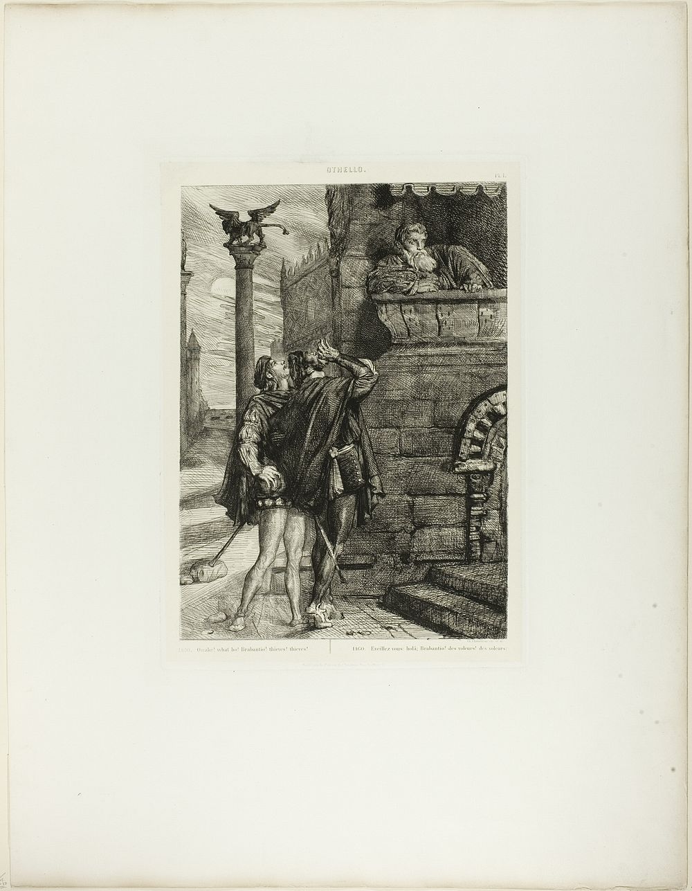 Owake! What Ho! Brabantio!plate 1 (act 1, scene 1) from Othello by Théodore Chassériau