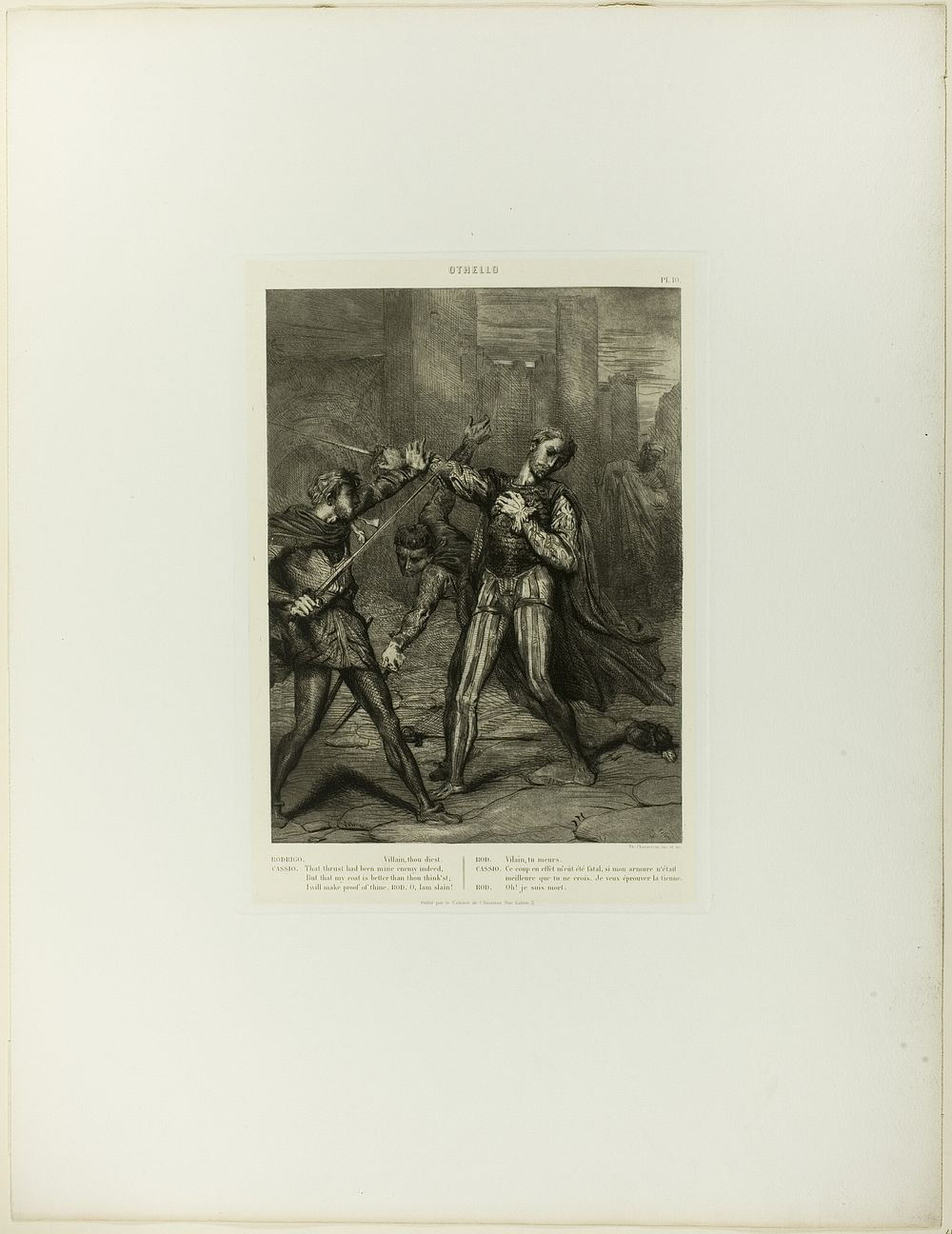 Villain, Thou Diest, plate ten from Othello by Théodore Chassériau
