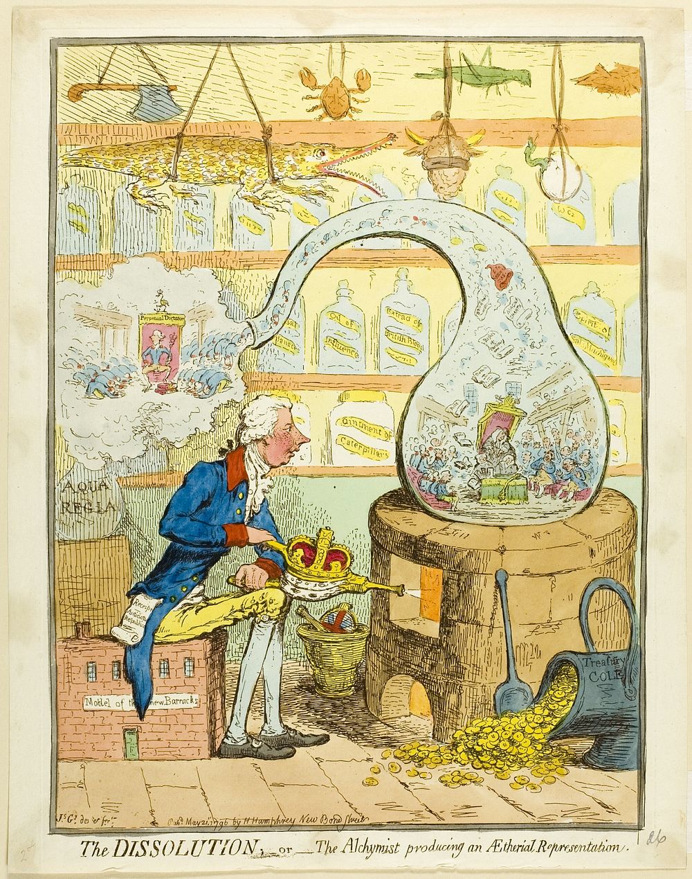 The Dissolution; or The Alchymist Producing an Aetherial Representation by James Gillray