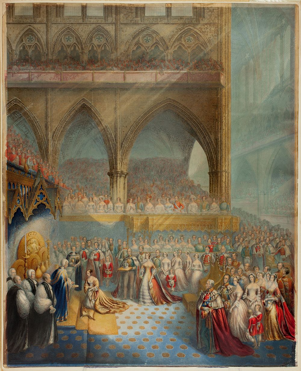 Her Most Gracious Majesty Queen Victoria Receiving the Sacrament at her Coronation by George Baxter