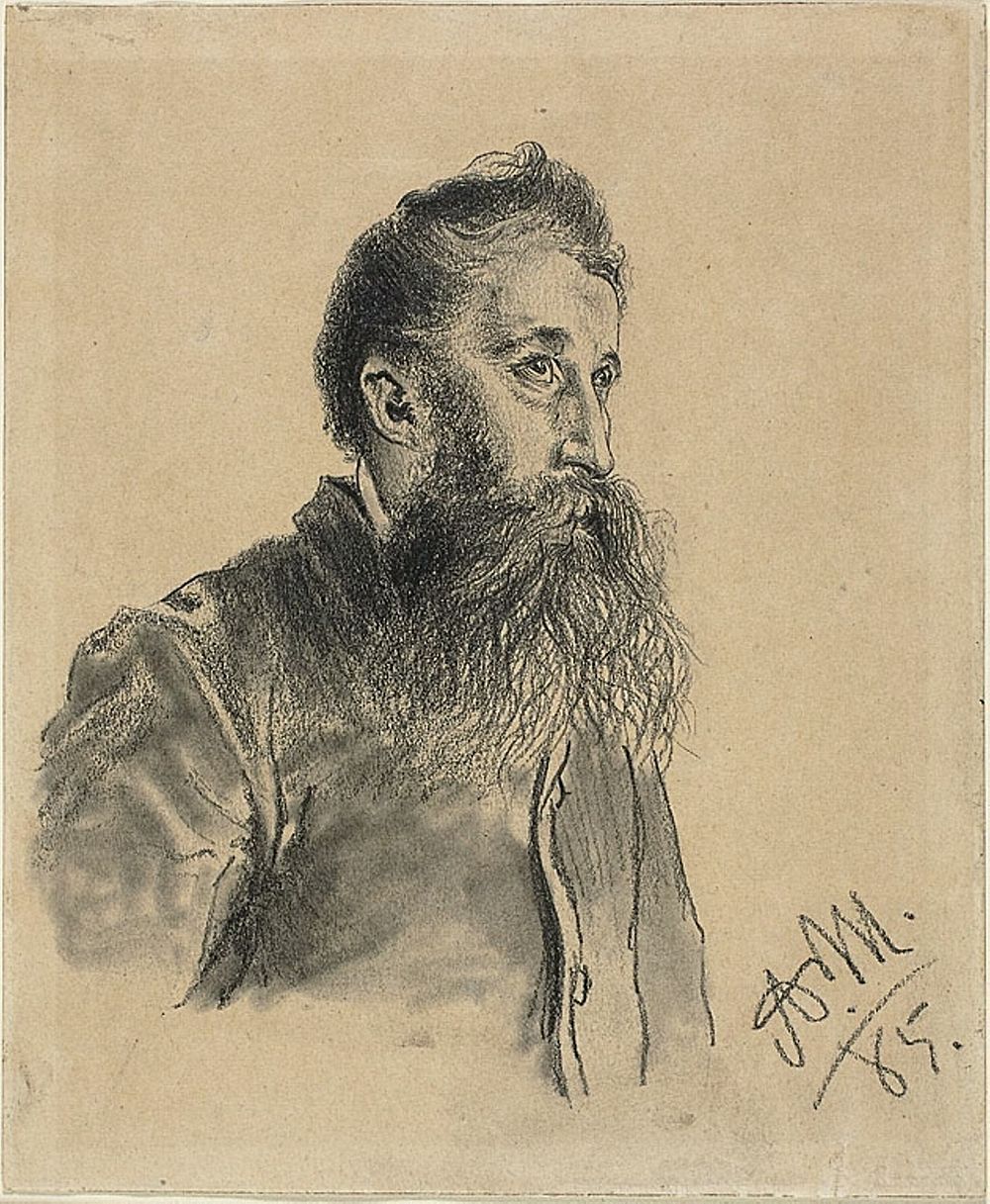 Portrait of a Bearded Man by Adolph Friedrich Erdmann von Menzel