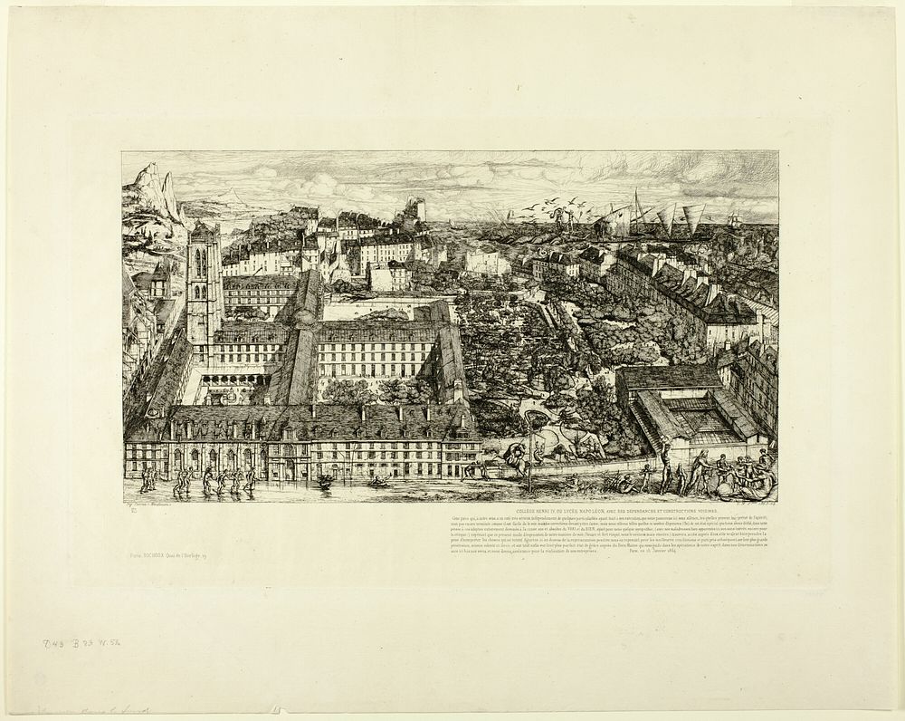 Collège Henry IV (or Lycée Napoléon), Paris by Charles Meryon