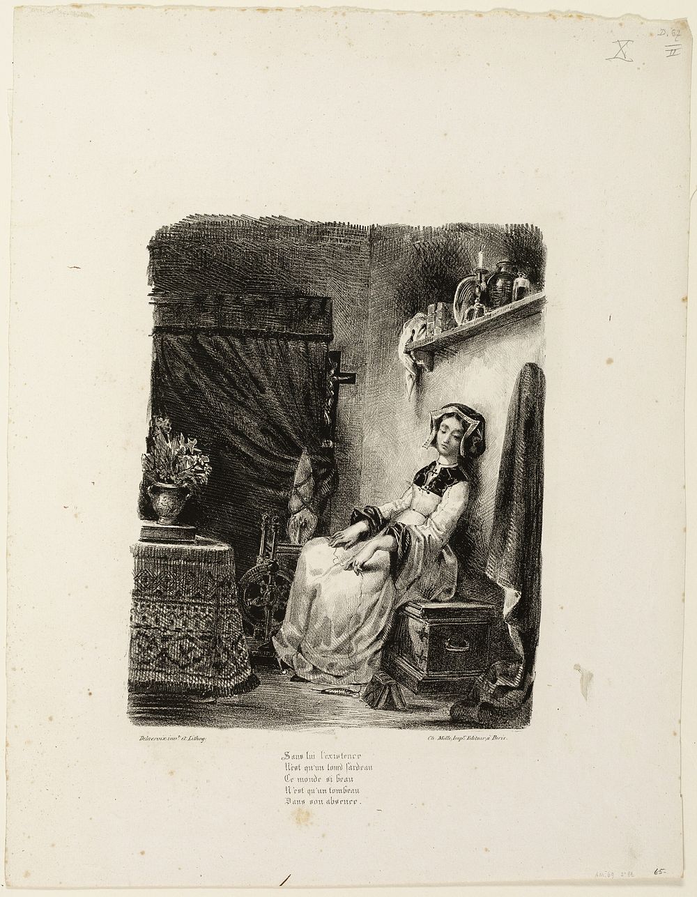 Marguerite at the Spinning Wheel by Eugène Delacroix