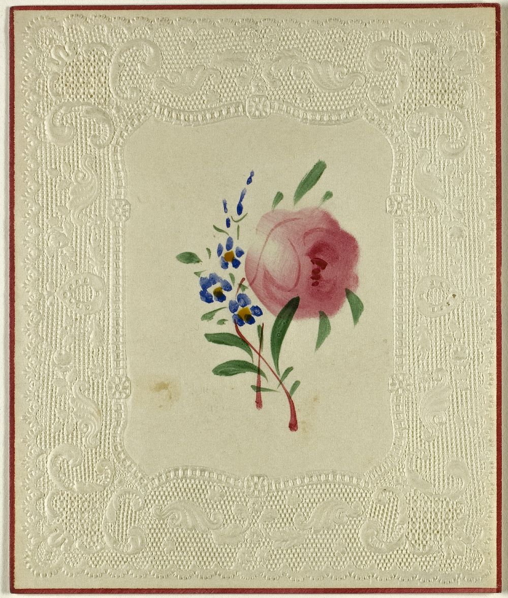 Untitled Valentine (Large Pink and Small Blue Flowers)