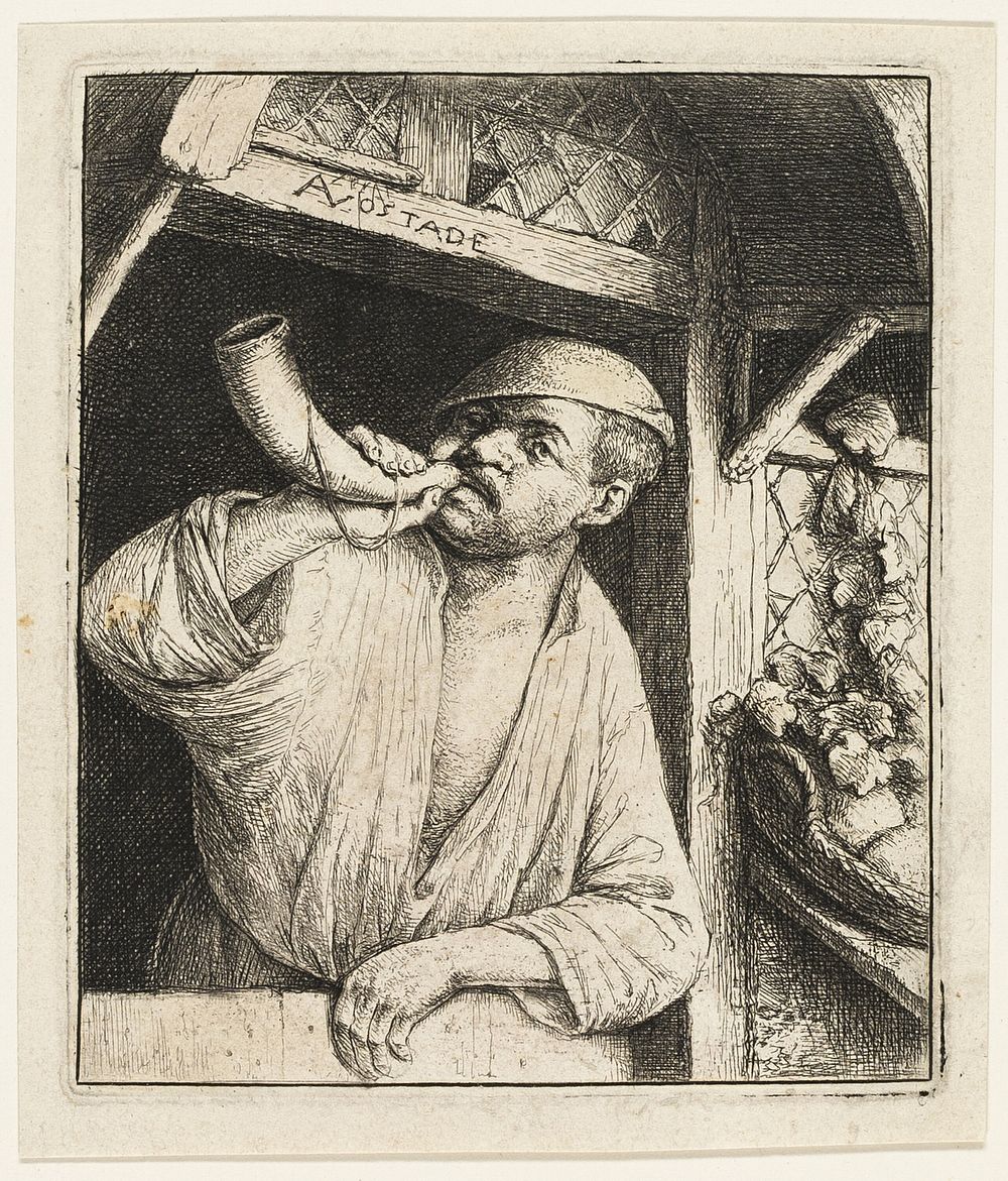 The Baker Sounding His Horn by Adriaen van Ostade