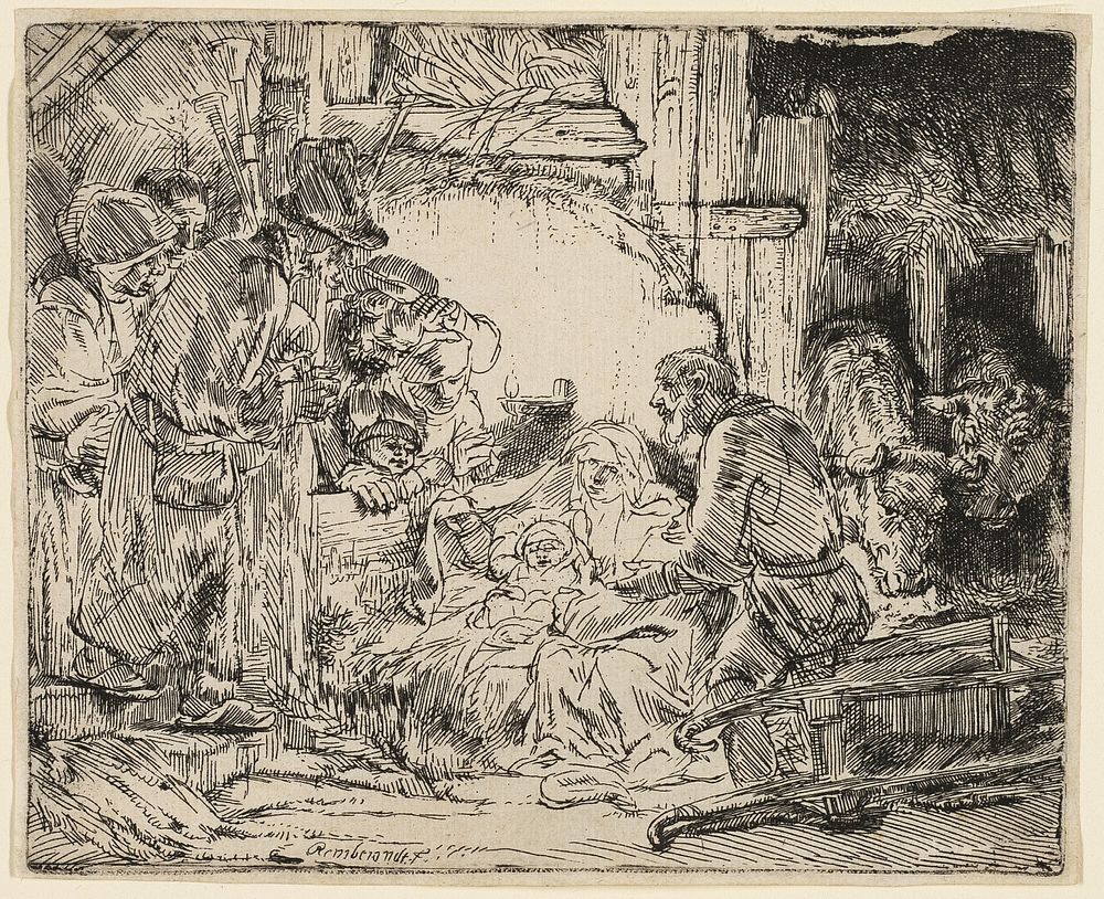 The Adoration of the Shepherds: With the Lamp by Rembrandt van Rijn