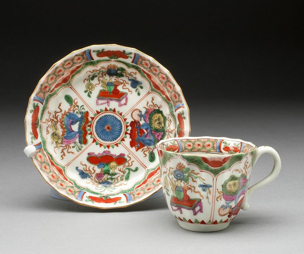 Teacup and Saucer by Worcester Porcelain Factory (Manufacturer)