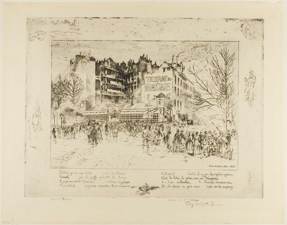 The Place des Martyrs and the Jailhouse Tavern by Félix Hilaire Buhot