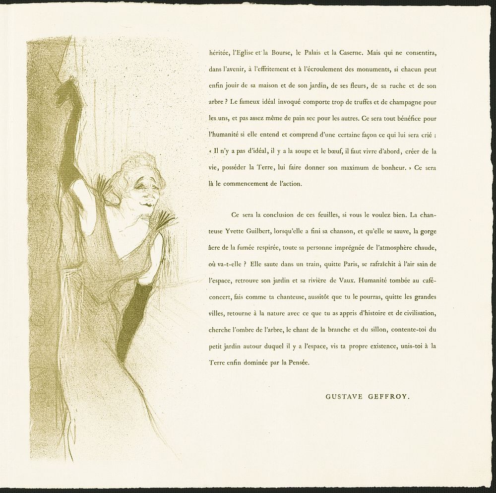 Yvette Guilbert by Henri de Toulouse-Lautrec