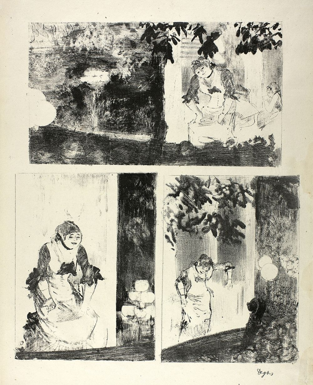 Mlle Bécat at the Café des Ambassadeurs: Three Motifs by Hilaire Germain Edgar Degas