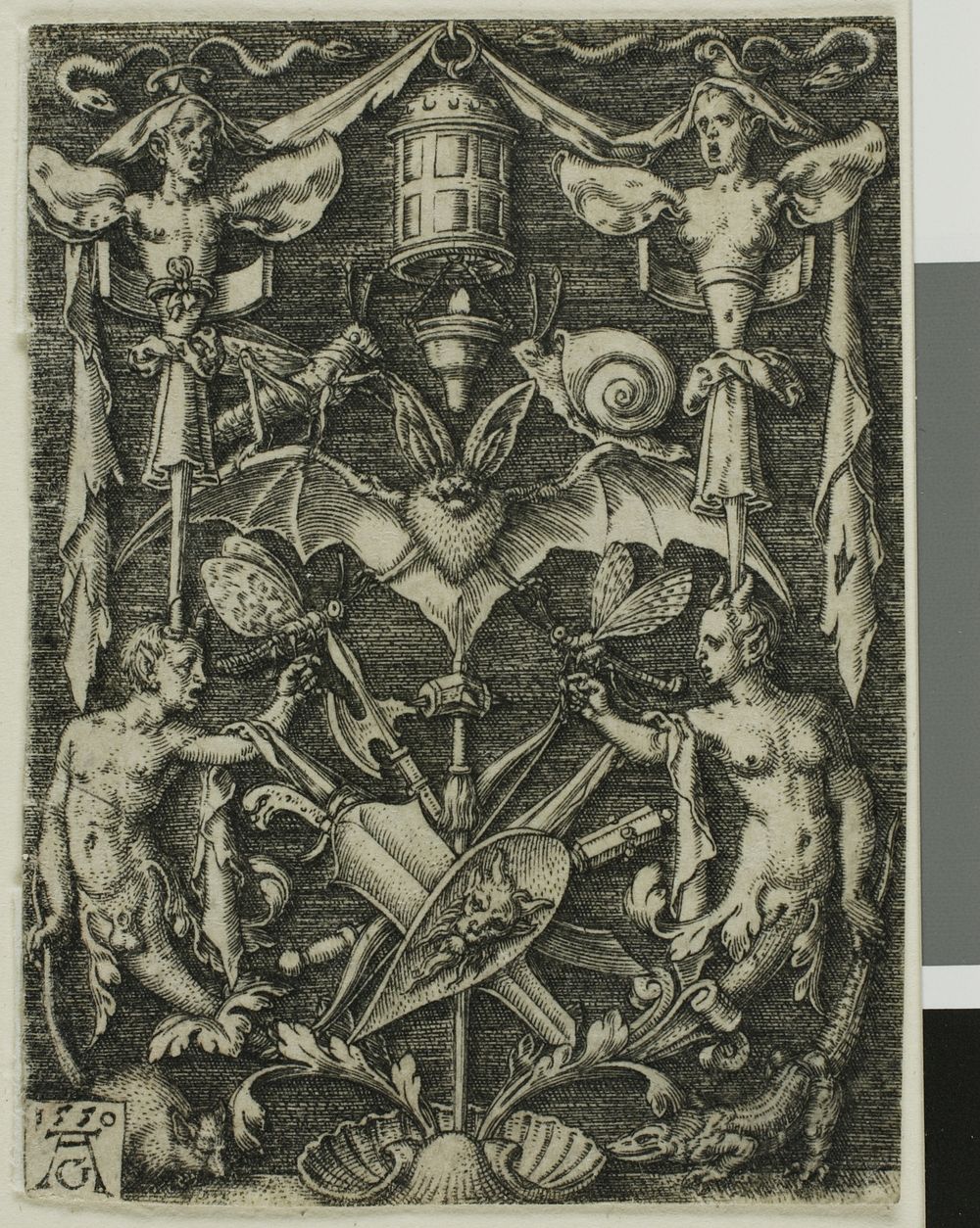Ornamental Design with a Bat in the Centre by Heinrich Aldegrever