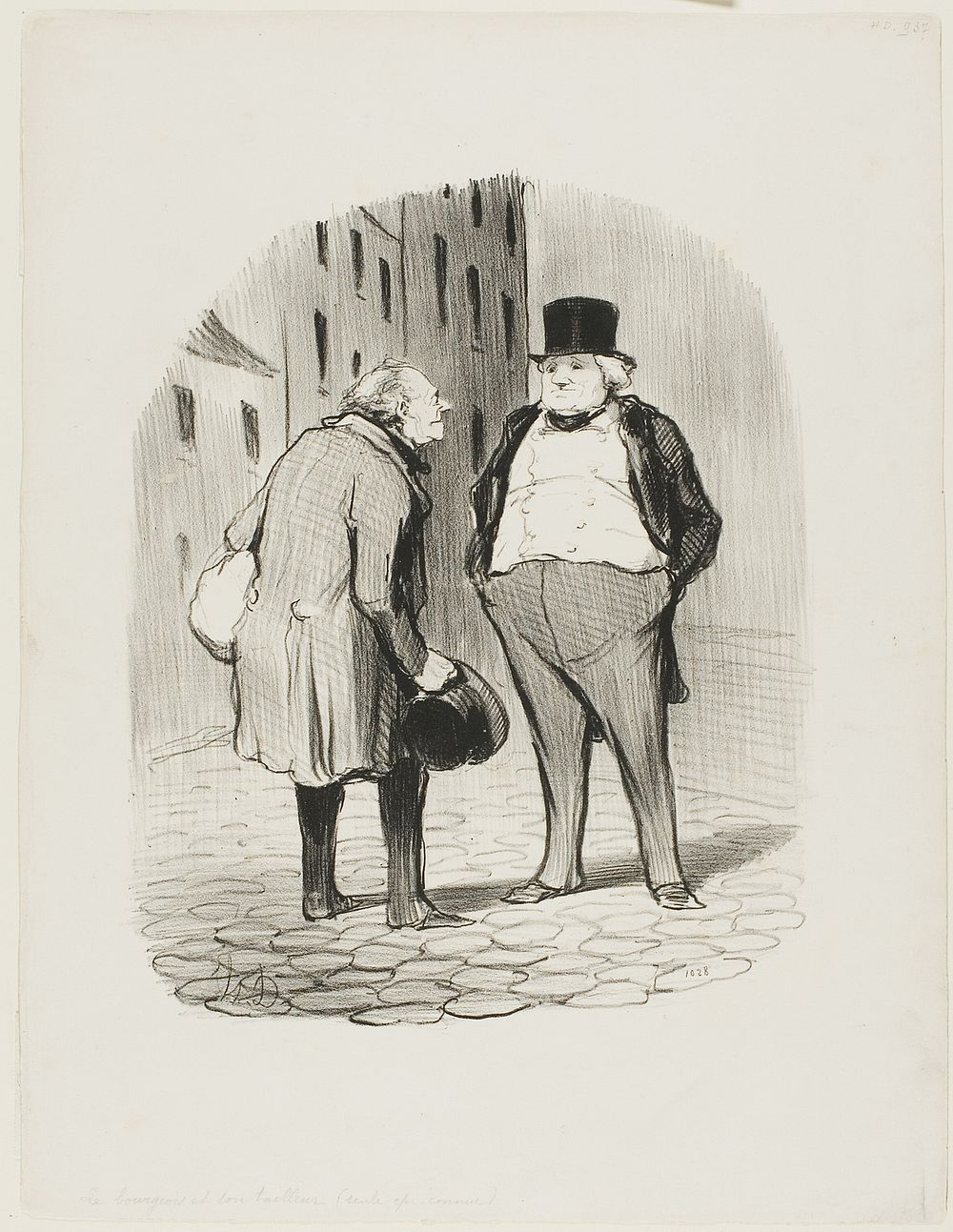 The Bourgeois and His Tailor, plate 5 from Les Bons Bourgeois by Honoré-Victorin Daumier