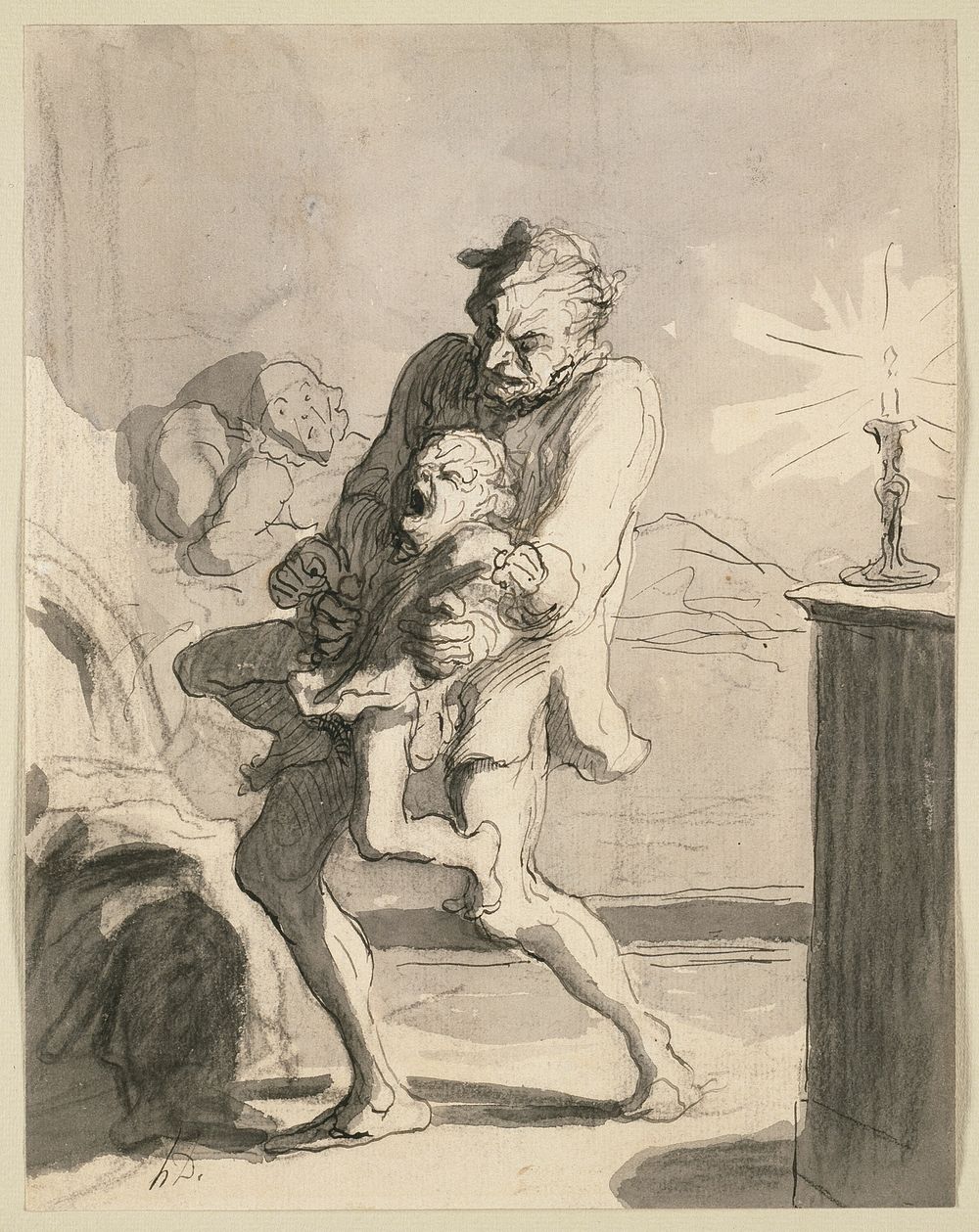 Fatherly Discipline by Honoré-Victorin Daumier