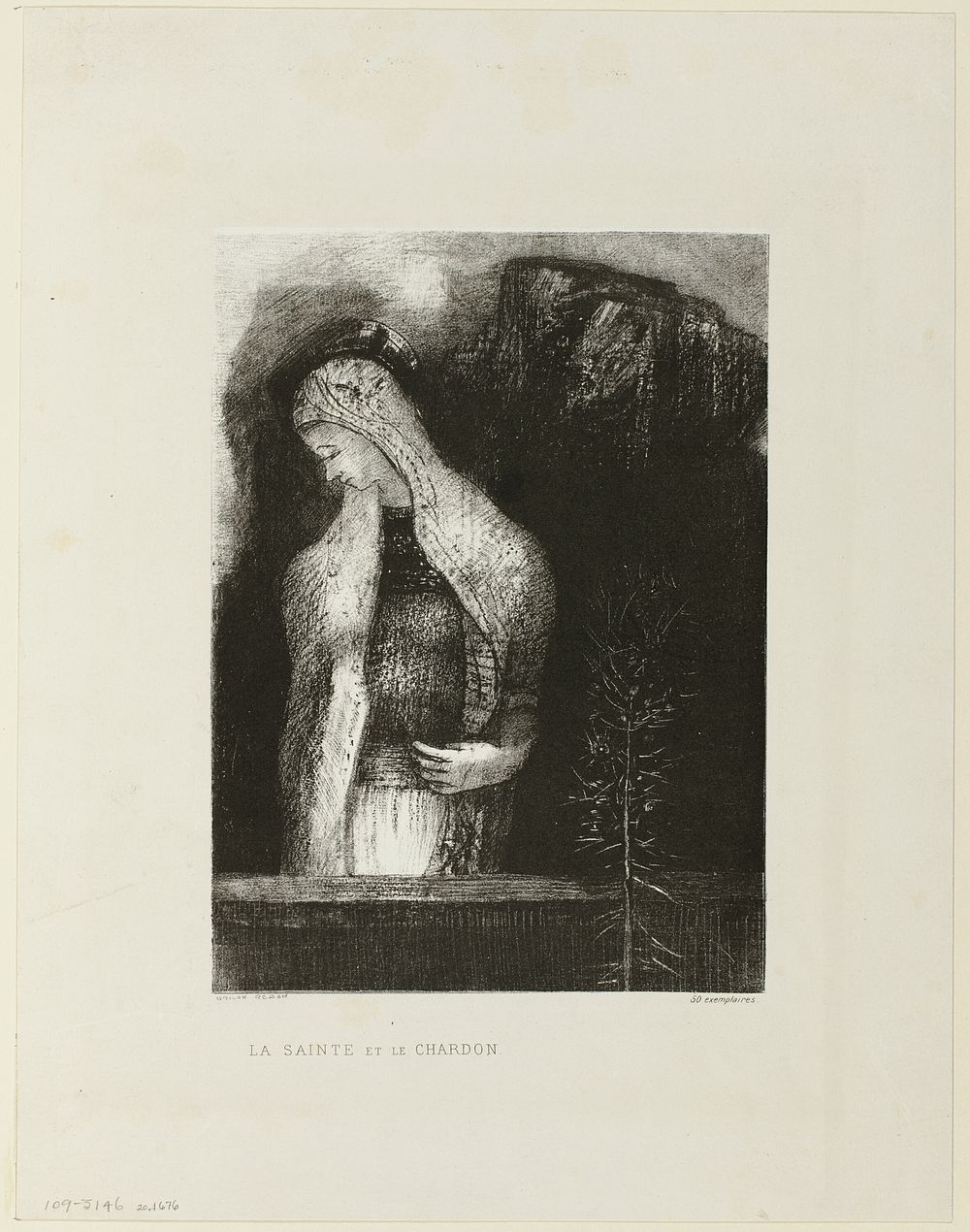Female Saint and Thistle by Odilon Redon
