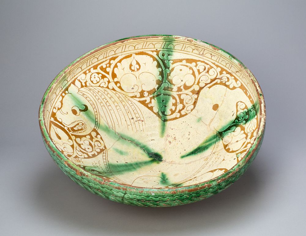 Bowl with Lioness by Islamic