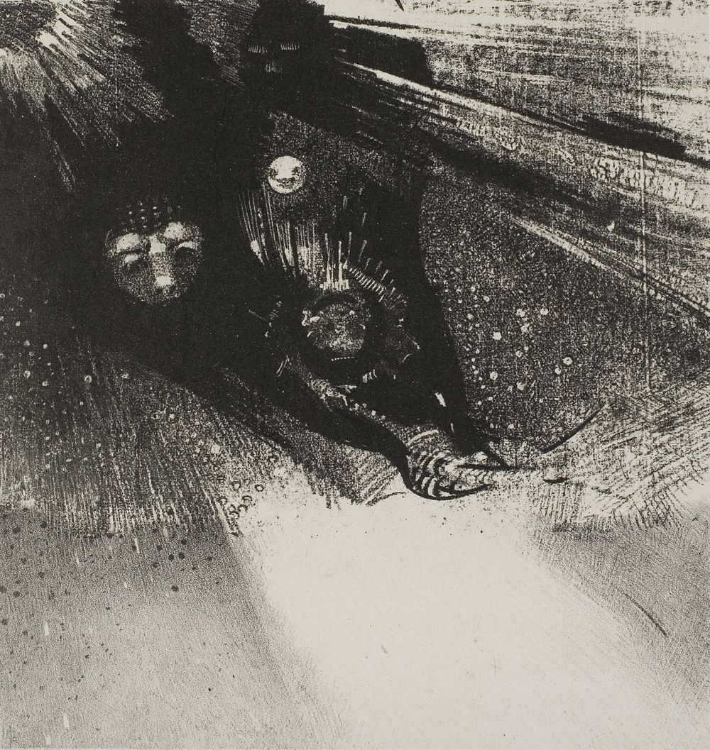 Larvae So Bloodless and So Hideous, plate 5 of 6 by Odilon Redon