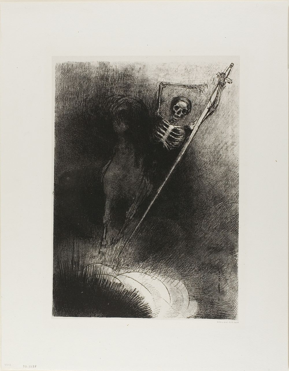 And His Name That Sat On Him Was Death, plate 3 of 12 by Odilon Redon