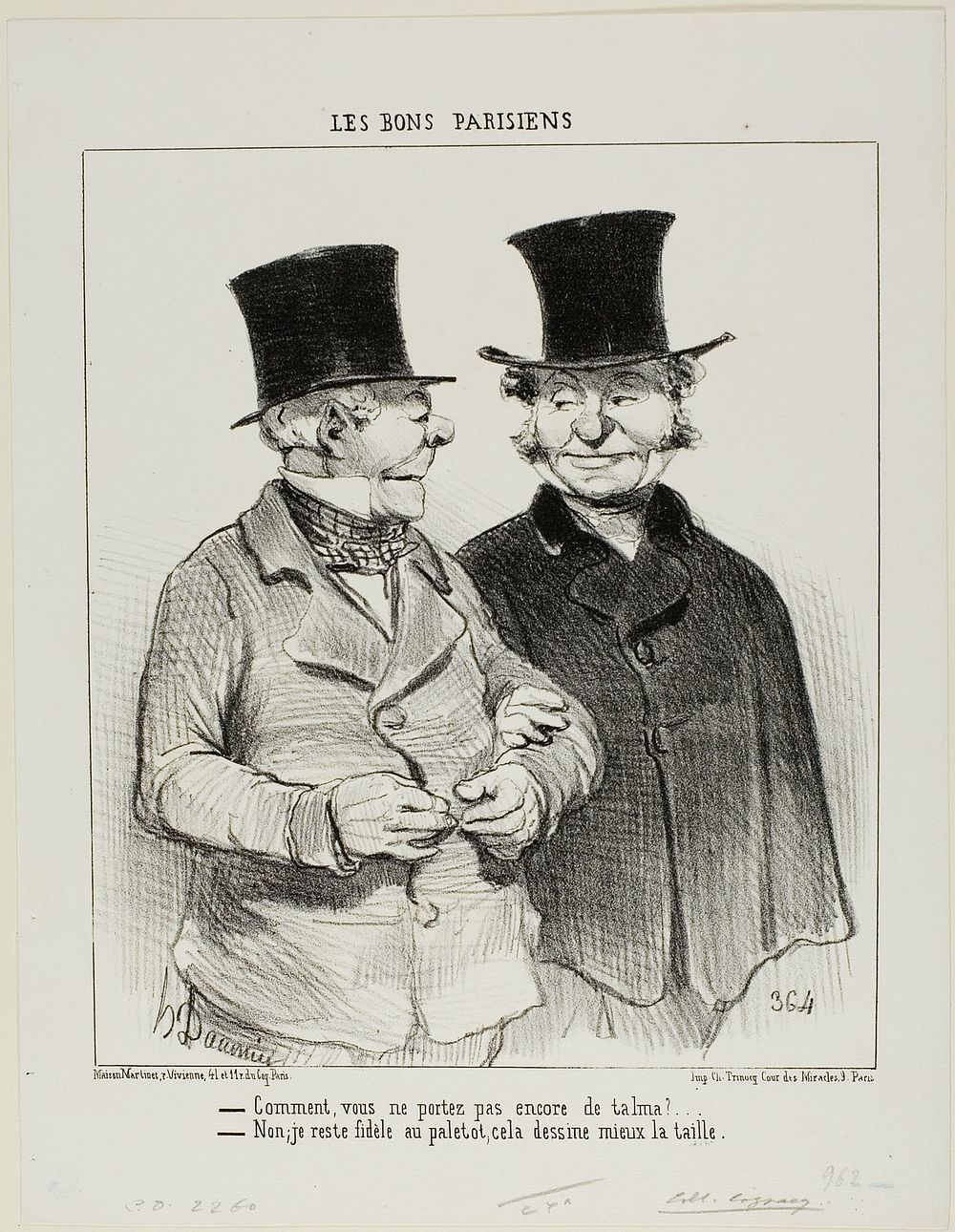 “- You are not wearing a Talma yet? - No, I remain loyal to the overcoat, it's more flattering to my waistline,” plate 1…